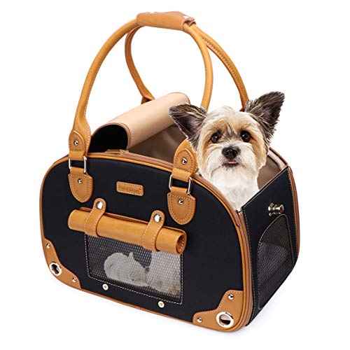 PetsHome Hundetragetasche, Haustiertragetasche, Katzentragetasche, faltbar, wasserdicht, Premium-Nylon, Haustier-Reise-Tragetasche, Tragetasche für Katze und kleine Hunde Zuhause/Outdoor Schwarz PetsHome Hundetragetasche, Haustiertragetasche, Katzentragetasche, faltbar, wasserdicht, Premium-Nylon, Haustier-Reise-Tragetasche, Tragetasche für Katze und kleine Hunde Zuhause/Outdoor Schwarz von PetsHome