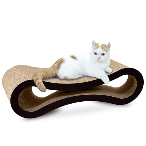 PetsTown Ultimate Cat Scratcher Lounge Bed - Robustes Kratzbrett aus Karton mit Katzenminze für Indoor-Katzen, 50 x 24 x 15 cm PetsTown Ultimate Cat Scratcher Lounge Bed - Robustes Kratzbrett aus Karton mit Katzenminze für Indoor-Katzen, 50 x 24 x 15 cm von PetsTown