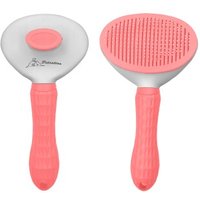 Petsation Tierbürste mit One-Touch-Reinigung weiß/ rosa von Petsation