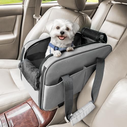 Petsfit mehrfunktional Hundesitz Mittelkonsole Auto, Autositz Hund Mittelkonsole Airline genehmigt mit Sicherheitsband und Taschen,Auto Flugtasche für kleine Hunde Katzen bis zu 5KG Petsfit mehrfunktional Hundesitz Mittelkonsole Auto, Autositz Hund Mittelkonsole Airline genehmigt mit Sicherheitsband und Taschen,Auto Flugtasche für kleine Hunde Katzen bis zu 5KG von Petsfit