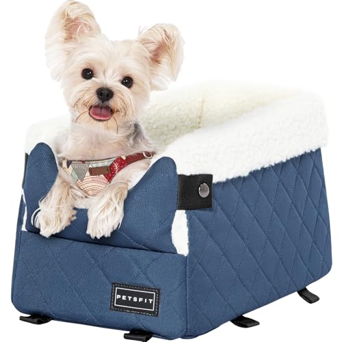 PETSFIT Hundesitz Mittelkonsole Auto, Hunde Autositz für kleine Hunde bis zu 5KG mit verbesserten Sicherheitsgurten, waschbarem, dickem Kissen, Blau PETSFIT Hundesitz Mittelkonsole Auto, Hunde Autositz für kleine Hunde bis zu 5KG mit verbesserten Sicherheitsgurten, waschbarem, dickem Kissen, Blau von Petsfit