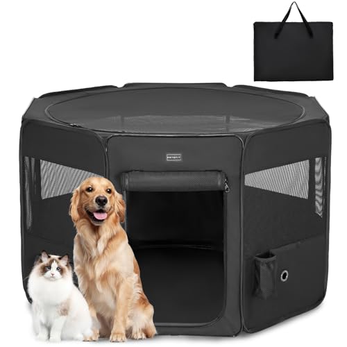 PETSFIT Hundegehege für den Innenbereich, Anti-Auslauf-Unterseite, faltbar, zusammenklappbar, Welpenlaufstall, kaufestes Design, Hunde-Laufstall innen, 116 × 106 × 72 cm, Schwarz PETSFIT Hundegehege für den Innenbereich, Anti-Auslauf-Unterseite, faltbar, zusammenklappbar, Welpenlaufstall, kaufestes Design, Hunde-Laufstall innen, 116 × 106 × 72 cm, Schwarz von Petsfit