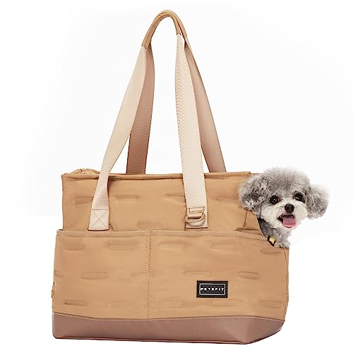 Petsfit Faltbare Hundetasche Hundetragetasche Schultertasche Tragetuch Welpentasche für Kleine Hunde Welpen Katzen,Khaki von Petsfit