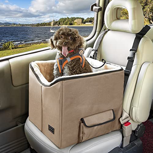 Petsfit Hunde Autositz für kleine Hunde, Hundesitz Auto für Rückbank abnehmbare mit waschbare doppelseitige Matte, Autositz Hund Hundekorb Auto mit Anschnallgurte und Aufbewahrungstasche,S,Khaki Petsfit Hunde Autositz für kleine Hunde, Hundesitz Auto für Rückbank abnehmbare mit waschbare doppelseitige Matte, Autositz Hund Hundekorb Auto mit Anschnallgurte und Aufbewahrungstasche,S,Khaki von Petsfit