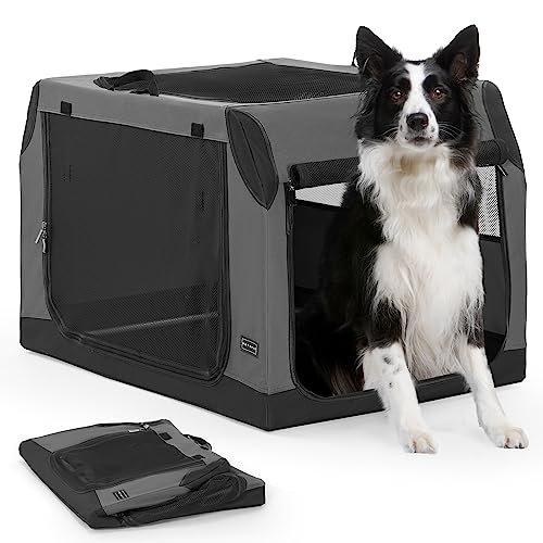 Petsfit Hundebox Auto, Hundebox faltbar schräges Design geeignet für Kofferraum, Hundetransportbox Verstellbarer Stoffbezug für Kompatibilität, Transportbox Hund verstärktes Netz gegen Kauen,Grau,L Petsfit Hundebox Auto, Hundebox faltbar schräges Design geeignet für Kofferraum, Hundetransportbox Verstellbarer Stoffbezug für Kompatibilität, Transportbox Hund verstärktes Netz gegen Kauen,Grau,L von Petsfit