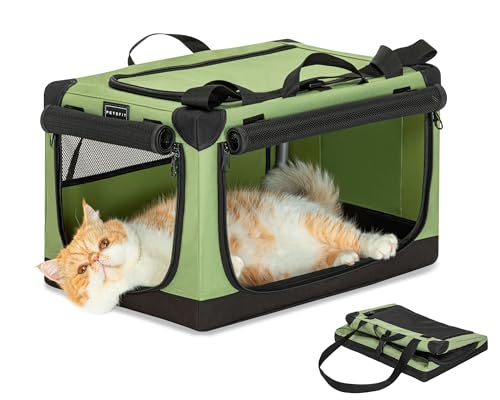 Petsfit Hundetransportbox faltbar für Reise & Auto, stabile Transportbox Hund für kleine Hunde Katze, Einstellbare Stoffbezug durch Spiralschlauch,Verstärkung Nähen,XS, Grün Petsfit Hundetransportbox faltbar für Reise & Auto, stabile Transportbox Hund für kleine Hunde Katze, Einstellbare Stoffbezug durch Spiralschlauch,Verstärkung Nähen,XS, Grün von Petsfit