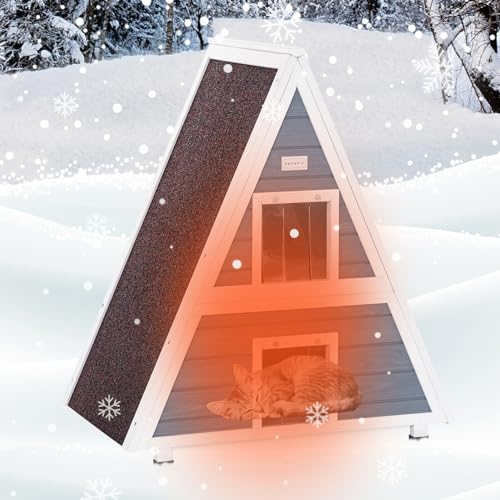 Petsfit Katzenhaus Outdoor mit Fluchttür Katzenhaus Holz Wetterfest aus Spießtannenholz, Grau Petsfit Katzenhaus Outdoor mit Fluchttür Katzenhaus Holz Wetterfest aus Spießtannenholz, Grau von Petsfit