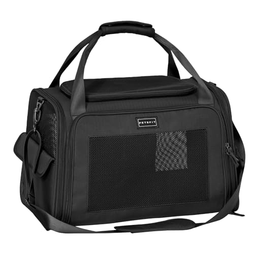 Petsfit Transportbox Hund Katze Faltbar Hundetasche für kleine Hunde Katzen Tragetasche mit verstellbarem Schultergurt & weiches expandierbare Kissen, M/Schwarz Petsfit Transportbox Hund Katze Faltbar Hundetasche für kleine Hunde Katzen Tragetasche mit verstellbarem Schultergurt & weiches expandierbare Kissen, M/Schwarz von Petsfit