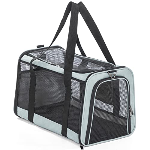 Petsfit Transporttasche Katze und Hund, Faltbare Hundetasche Katzentransportbox Atmungsaktive Hundetragetasche Flugtasche für Haustiere im Auto Flugzeug oder in der Bahn von Petsfit