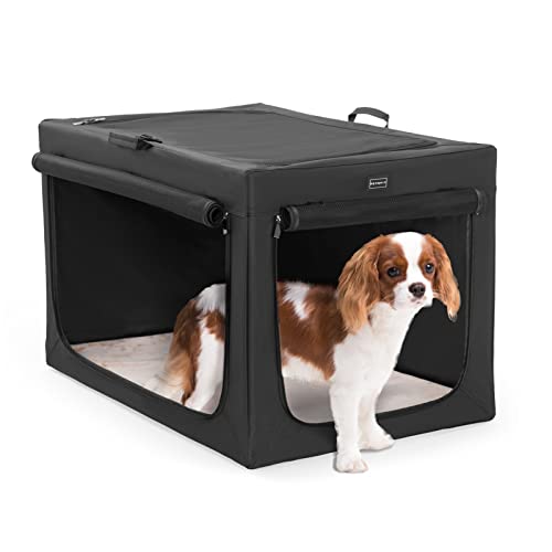 Petsfit Weiche Hundebox, Reisebox, 61 cm, mit dicker Matte, verstellbarer Stoffhülle, atmungsaktive Netztüren, Hunde-Reisebox, 66 cm L x 49 cm B x 46 cm H, Schwarz Petsfit Weiche Hundebox, Reisebox, 61 cm, mit dicker Matte, verstellbarer Stoffhülle, atmungsaktive Netztüren, Hunde-Reisebox, 66 cm L x 49 cm B x 46 cm H, Schwarz von Petsfit
