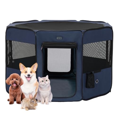 Petsfit Welpenauslauf Tierlaufstall faltbar Welpenlaufstall Pop-Up für Hunde Hasen Katzen,Freilaufgehege mit Zip-Sicherungen, Abnehmbares Ober- und Unterteil,L,Dunkelblau & Schwarz Petsfit Welpenauslauf Tierlaufstall faltbar Welpenlaufstall Pop-Up für Hunde Hasen Katzen,Freilaufgehege mit Zip-Sicherungen, Abnehmbares Ober- und Unterteil,L,Dunkelblau & Schwarz von Petsfit