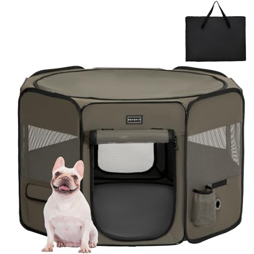Petsfit Welpenauslauf faltbar Welpenlaufstall Tierlaufstall Pop-Up Design für Hunde Hasen Katzen, Verdickter Stahlträger Freilaufgehege Abschließbarer Reißverschluss,Braun & Schwarz,S Petsfit Welpenauslauf faltbar Welpenlaufstall Tierlaufstall Pop-Up Design für Hunde Hasen Katzen, Verdickter Stahlträger Freilaufgehege Abschließbarer Reißverschluss,Braun & Schwarz,S von Petsfit