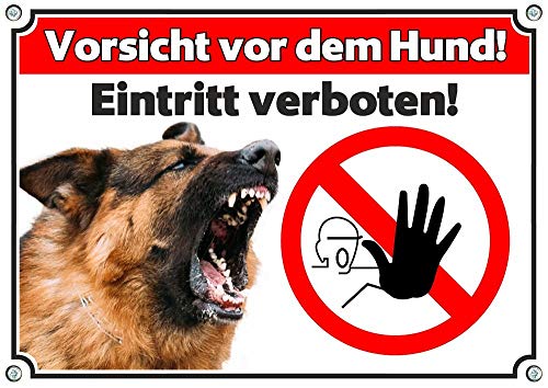 Petsigns Hundeschild - Deutscher Schäferhund - Vorsicht Hund Eintritt verboten, DIN A3 von Petsigns