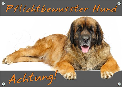 Petsigns Hundschild - Leonberger- Achtung! Pflichtbewusster Hund!, 1. DIN A5 von Petsigns