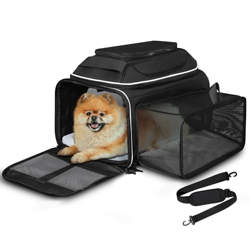 Petskd Erweiterbare Haustier-Tragetasche oben und an der Seite, 43,2 x 28,9 x 24,5 cm, Südwest-Alaska, von Fluggesellschaften zugelassen, weiche Tragetasche für kleine Hunde und Katzen, für 0,5–4,5 kg Petskd Erweiterbare Haustier-Tragetasche oben und an der Seite, 43,2 x 28,9 x 24,5 cm, Südwest-Alaska, von Fluggesellschaften zugelassen, weiche Tragetasche für kleine Hunde und Katzen, für 0,5–4,5 kg von Petskd