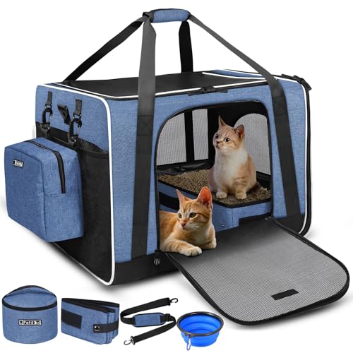 Petskd Extra große Katzentragetasche mit Katzentoilette, 61 x 43,2 x 43,2 cm, für mittelgroße und große Katzen oder 2 kleine Katzen, zusammenklappbar, weiche Seiten, Haustier-Tragetasche für Petskd Extra große Katzentragetasche mit Katzentoilette, 61 x 43,2 x 43,2 cm, für mittelgroße und große Katzen oder 2 kleine Katzen, zusammenklappbar, weiche Seiten, Haustier-Tragetasche für von Petskd