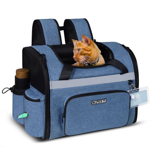 Petskd Haustier-Rucksack, 43 x 33 x 24 cm, Southwest Airline-zugelassen, für kleine Katzen und Hunde (0,5–6,8 kg) (blau) von Petskd