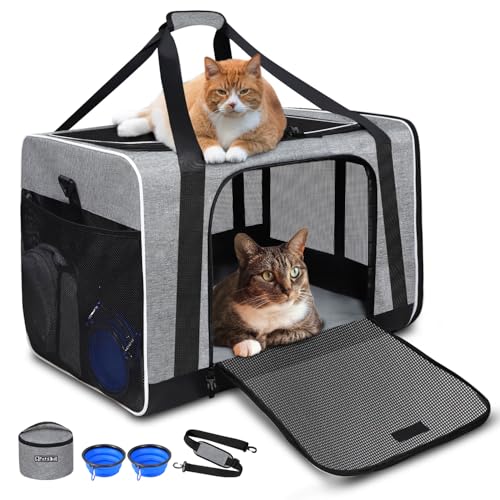 Petskd Extra große Haustier-Tragetasche, 61 x 43,2 x 43,2 cm, für große Katzen oder mittelgroße Hunde, zusammenklappbar, weiche Seiten, für Lange Reisen, mit abschließbaren Petskd Extra große Haustier-Tragetasche, 61 x 43,2 x 43,2 cm, für große Katzen oder mittelgroße Hunde, zusammenklappbar, weiche Seiten, für Lange Reisen, mit abschließbaren von Petskd