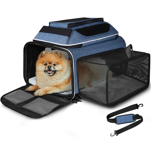 Petskd Oben und seitlich ausziehbare Haustier-Tragetasche mit den Maßen 43,2 x 27,9 x 24,1 cm, zugelassen für Alaska Airlines, Tragetasche für kleine Katzen und Hunde mit weichen Seiten Petskd Oben und seitlich ausziehbare Haustier-Tragetasche mit den Maßen 43,2 x 27,9 x 24,1 cm, zugelassen für Alaska Airlines, Tragetasche für kleine Katzen und Hunde mit weichen Seiten von Petskd
