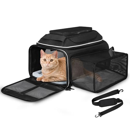 Petskd Erweiterbare Haustier-Tragetasche oben und an der Seite, 43,2 x 30,5 x 21,6 cm, JetBlue Frontier Spirit Airline-zugelassen, weiche Seiten-Tragetasche für kleine Katzen und Hunde, mit Petskd Erweiterbare Haustier-Tragetasche oben und an der Seite, 43,2 x 30,5 x 21,6 cm, JetBlue Frontier Spirit Airline-zugelassen, weiche Seiten-Tragetasche für kleine Katzen und Hunde, mit von Petskd