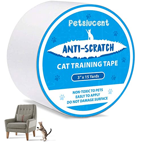 Petslucent Katzen Anti Kratz Tape 15m(7.5cm x 15m), Cat Möbelschutz Trainingsband Anti Scratching, Doppelseitige Schutzvorrichtungen für Teppich, Sofa, Couch, Tür von Petslucent