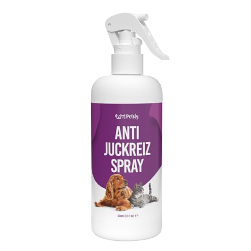 Petsly Anti Juckreiz Hunde - und Katzenpflege Spray für juckende Tierhaut - pflegende Aloe Vera als Mittel gegen Juckreiz bei Katzen, Hunde Juckreiz beim Hund lindern, Katzen + Hunde Spray [500ml] von Petsly