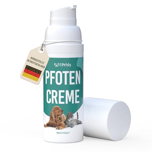 Petsly Pfotenbalsam Hund - heilt, repariert und regeneriert trockene, rissige & beschädigte Pfote - Pfotenbalsam Katze, Pfotenpflege Hund, Hundepfoten Balsam, Pfotenschutz Hund Sommer & Winter, 50 ml von Petsly
