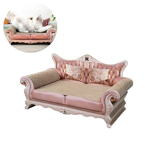 Petsoigné Kratzsofa Katze Katzenbett Kratzbrett Kratzpads Kratzmöbel für Katzen Wellpappe Austauschbar (Retro Farbe) von Petsoigné