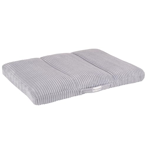 Petsona Hundebett Hundekissen Rippenstrickstoff rutschfeste Unterseite Weichschaum, Dunkelgrau,L von Petsona