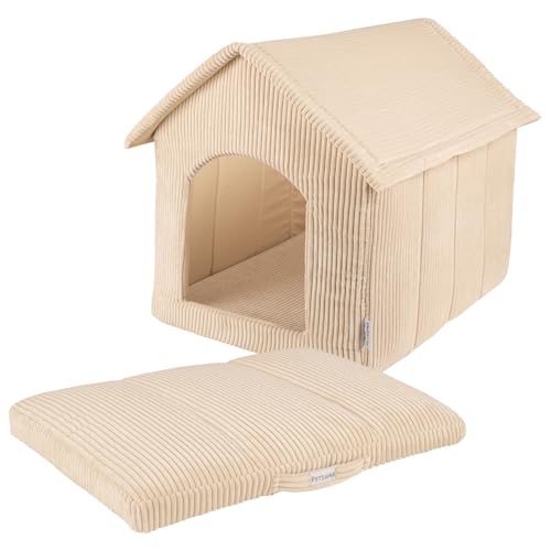 Petsona Hundehütte Mit Hundebett Rippenstrickstoff rutschfeste Unterseite, Beige,70X70x65 cm + 50X70x5 cm Petsona Hundehütte Mit Hundebett Rippenstrickstoff rutschfeste Unterseite, Beige,70X70x65 cm + 50X70x5 cm von Petsona