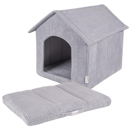 Petsona Hundehütte Mit Hundebett Rippenstrickstoff rutschfeste Unterseite, Dunkelgrau,70X70x65 cm + 50X70x5 cm Petsona Hundehütte Mit Hundebett Rippenstrickstoff rutschfeste Unterseite, Dunkelgrau,70X70x65 cm + 50X70x5 cm von Petsona