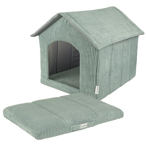 Petsona Hundehütte Mit Hundebett Rippenstrickstoff rutschfeste Unterseite, Grün,70X70x65 cm + 50X70x5 cm Petsona Hundehütte Mit Hundebett Rippenstrickstoff rutschfeste Unterseite, Grün,70X70x65 cm + 50X70x5 cm von Petsona