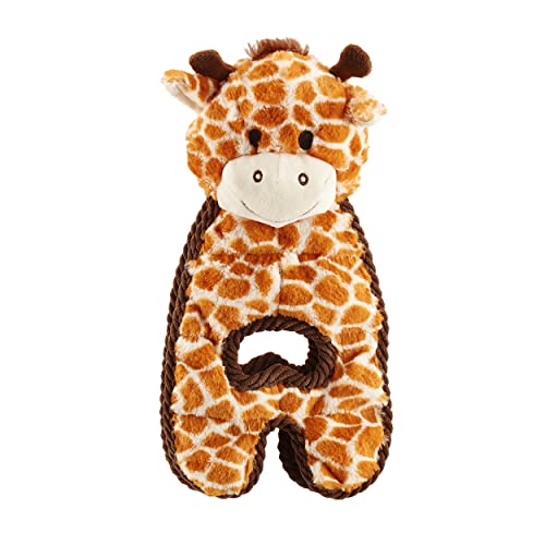 Petstages Cuddle Tugs - Quietsch-Plüschspielzeug für Hunde - Giraffe - robust - Gelb - Einheitsgröße von Outward Hound