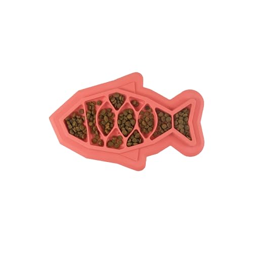 Catstages Fishie Fun Feed Mat Langsamfresser Katzennapf, rosa von Catstages