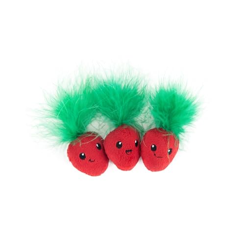 Petstages Straw-Babies - Zahnpflege-Spielzeug für Katzen - mit Katzenminze - Mesh-Material - Pink - 3er-Pack von Petstages