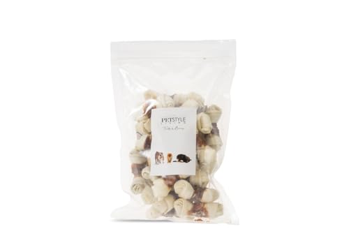 Petstyle Living Geknoteter Kauknochen mit Ente - Hundesnack - 25 Stück - 6,5-7,5cm Petstyle Living Geknoteter Kauknochen mit Ente - Hundesnack - 25 Stück - 6,5-7,5cm von Petstyle Living