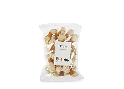 Petstyle Living Geknoteter Kauknochen mit Huhn - Hundesnack - 20 Stück - 10-11cm von Petstyle Living