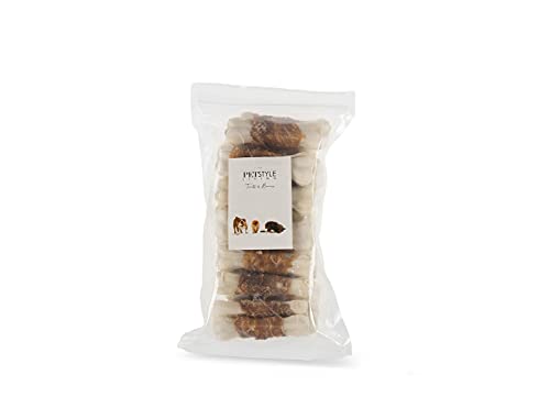Petstyle Living Gepresste Kauknochen mit Ente - Hundesnack - 20 Stück - 10cm von Petstyle Living