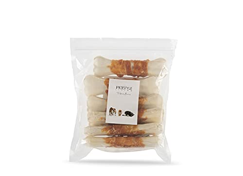Petstyle Living Gepresste Kauknochen mit Huhn - Hundesnack - 6 Stück - 16cm Petstyle Living Gepresste Kauknochen mit Huhn - Hundesnack - 6 Stück - 16cm von Petstyle Living