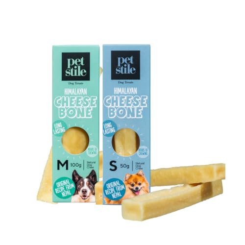 Petstile Himalaya-Käseknochen für Hunde, Natürlicher hartkäse Kausnack aus 100% Bio-Milch, Kaukäse, Kauknochen für Welpen und kleine Hunde, Zahnpflege und Langeweilebekämpfung von Petsy Labs