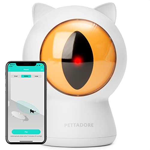 Pettadore - Laser Katzenspielzeug - Smart Laserpointer mit Autoplay und manuell über App - Katzenspielzeug Laserpunkt mit Voreinstellungen und steuerbar über Telefon - Einstellbarer Plan von Pettadore