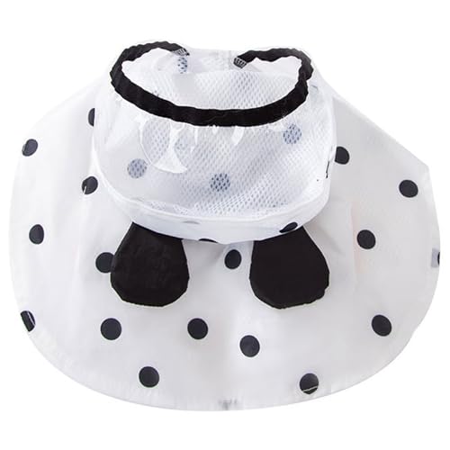 Pettaku Hund Regenmantel wasserdichtes Haustier Regenmantel Schnell trocknen Hunde mit Kapuze und Leinenloch schwarzer Punkt Hunde Regen Poncho mit Ohrhörkleidung Regenmäntel für (M) von Pettaku
