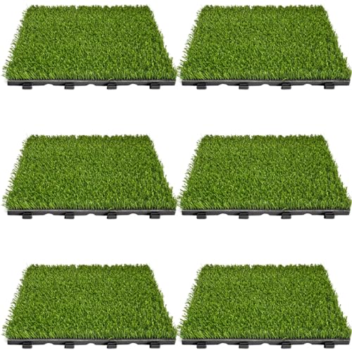 Hunde Graspolster Weiche durchlässige Hund Pee Gras bissfestes waschbares falsches Gras für Hunde, wiederverwendbares Hundetöpfchen - für Balkon, Kindergarten 6pcs 12x12 von Pettaku