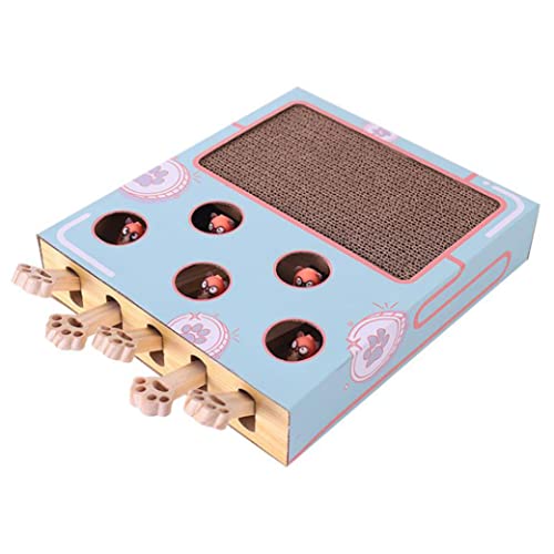 Katzenspielzeugbox aus Holz, interaktiv, Maus, Punch, Spiel, Übungswerkzeug, für Katzen, mit 5 Löchern, Box mit Katzenspielzeug Katzenspielzeugbox aus Holz, interaktiv, Maus, Punch, Spiel, Übungswerkzeug, für Katzen, mit 5 Löchern, Box mit Katzenspielzeug von Pettaku