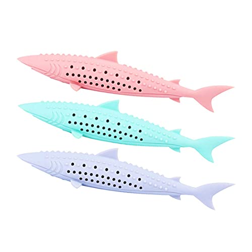 Pettaku Katzenzahnbürste Spielzeugkatze Zahnbürste Fisch kauen Spielzeug mit Catnip Interactive Katze mit Silikon -Haustier -Spielzeugreinigung Pinsel -Pinsel - für Katzengeschenk (3 Stcs) von Pettaku