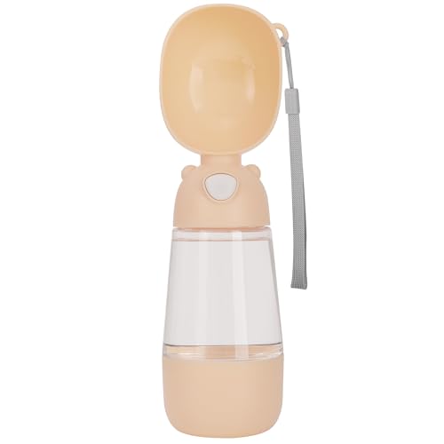 Pettheny Hunde-Wasserflasche zum Spazierengehen, multifunktionaler und tragbarer Reise-Wasserspender mit Futterbehälter, abnehmbarer Design-Kombi-Becher zum Trinken und Essen (Khaki) von Pettheny