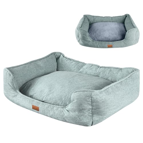 Pettidot Hundebett Katzenbett Kleine Mittelgroße Grosse Hunde Hundekorb Hundesofa Hundebett Waschbar Schlafplätze & Möbel für Hunde Katzen (L, Grün) von Pettidot