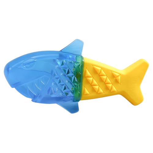 Pettimania Hundespielzeug Cool Hydro Hai blau/gelb / 17 x 9 x 2 cm von Pettimania