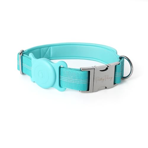 Petty Perry Taktisches Hundehalsband mit AirTag-Halterung und Griff, verstellbares Nylon-Hundehalsband mit Schnellverschluss-Schnalle, reflektierendes, strapazierfähiges Hundehalsband für große von Petty Perry