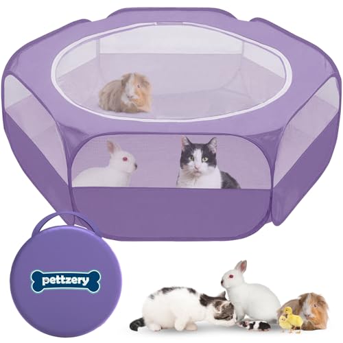 Kleintier-Laufstall, wasserdicht, für kleine Haustiere, Käfigzelt mit Reißverschluss, Violett Kleintier-Laufstall, wasserdicht, für kleine Haustiere, Käfigzelt mit Reißverschluss, Violett von Pettzery